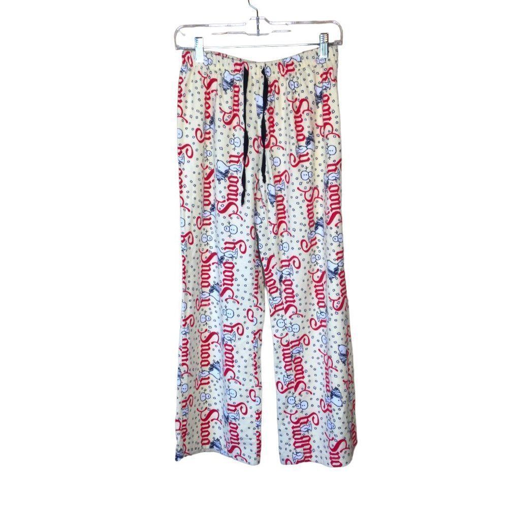 Snoopy and Snowman Officially-Licensed 100% Cotton Flannel Pajama Pants Small